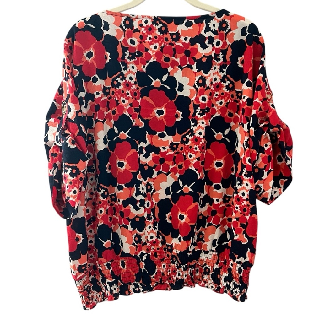 SOLD Michael Kors Women’s Vibrant & Stylish Smocked Waist Blouse XL - Picture 2 of 8